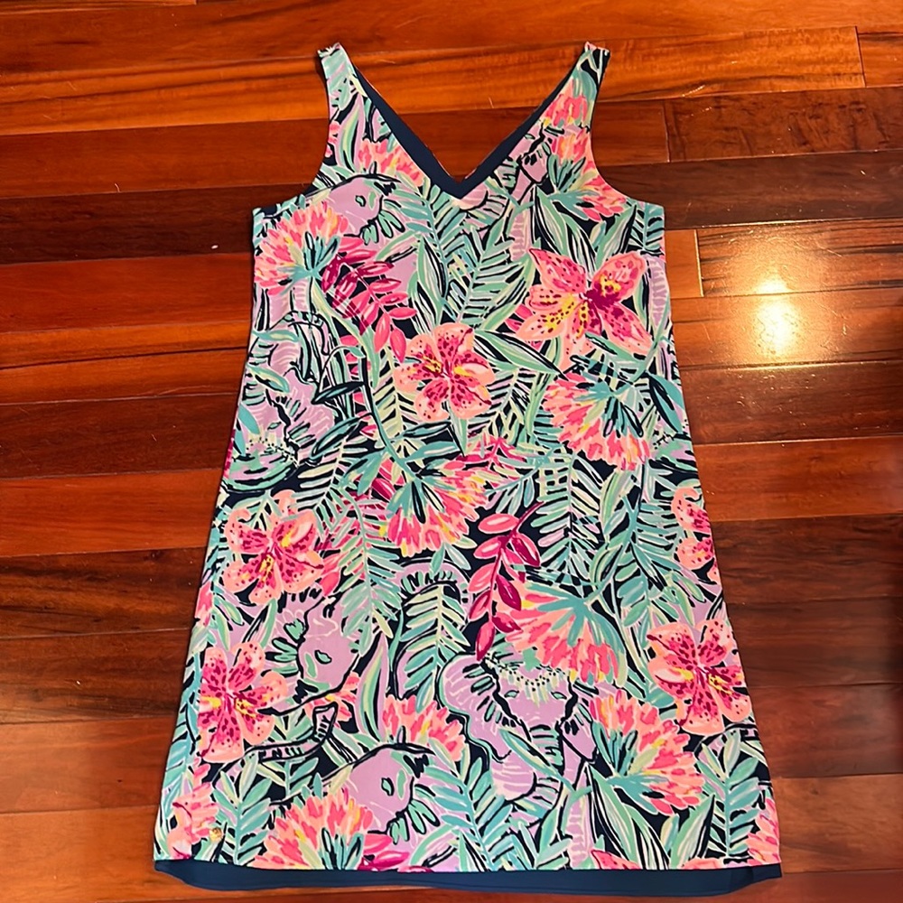 Lilly Pulitzer Pink and Green Floral Mini Dress
